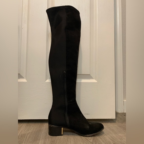 Suede Black Over the Knee Boots - Picture 7 of 7